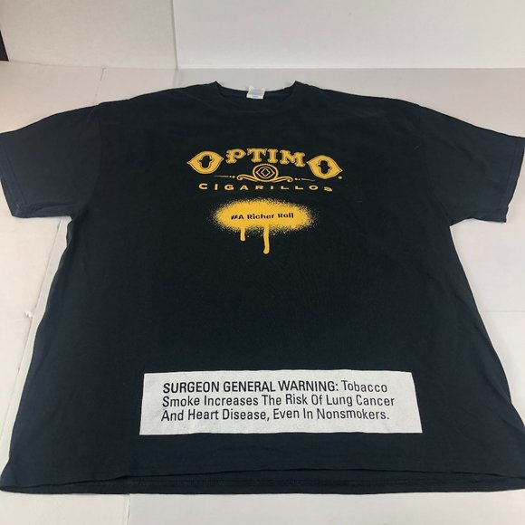 Optimo Cigarillos Shirt Men's Extra Extra Large Black A Richer Roll Short Sleeve - Picture 1 of 9